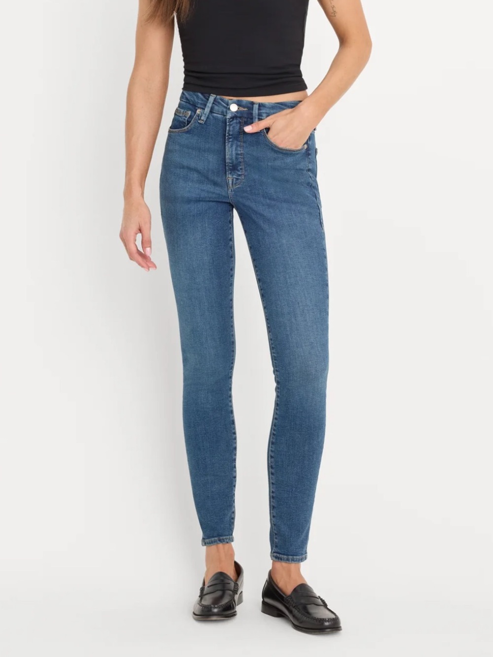 Good American Good Legs Skinny Jeans Medium Wash Size 15 (Fits 14-16)
